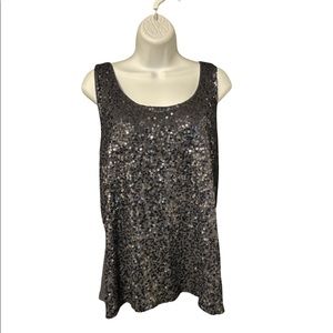 2XL J Crew Black Sequin Tank Top
